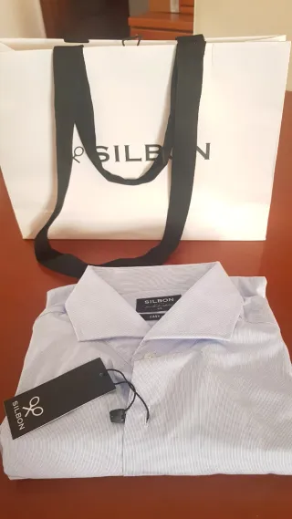 Camisa SILBON azul rayas  talla XL