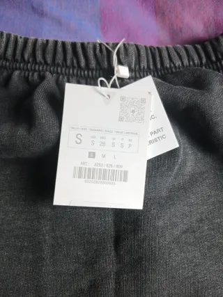 Falda larga gris ZARA