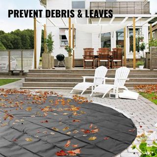 Cubierta de Seguridad para Piscina, 13 pies de Diámetro. Cubierta para Piscina In-ground, Cubiertas de PVC Charcoal, Cubierta de Seguridad Redonda para Piscina Cubierta de Seguridad In-ground Cubi...