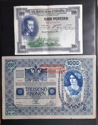 Billetes Europa Antiguos