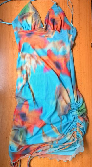 Vestido tirantes estampado multicolor