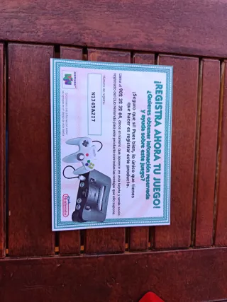 Tarjeta de registro Nintendo 64