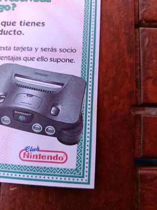 Tarjeta de registro Nintendo 64