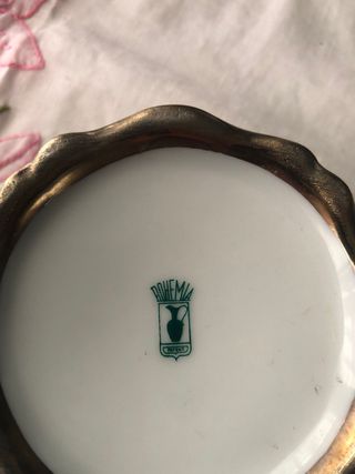 Azucarero Bohemia Porcelana Dorado