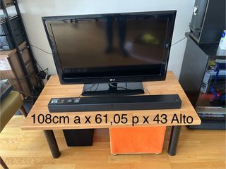 Mesa TV Madera y Metal 108x61x43