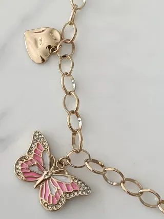 Collar Aleteo de Vida. Acero inoxidable dorado.