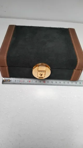 Joyero de viaje negro y marrón