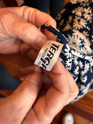 Vestido estampado flores azul y blanco Talla XL