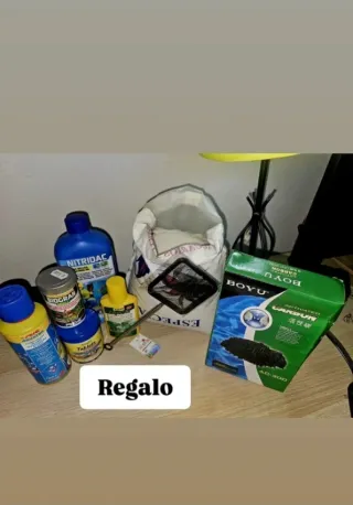 Acuario 60L con filtros y termo