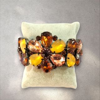 Bracciale donna elegante con cristalli color ambra