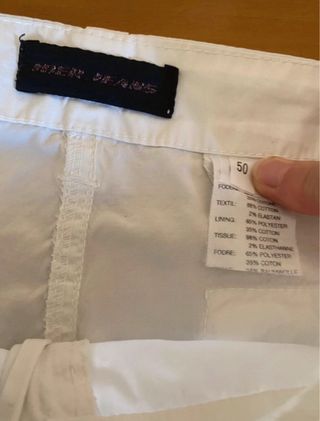 Pantaloni cotone bianchi taglia 50