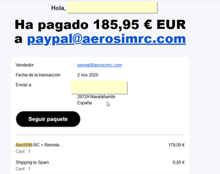 Simulatore di droni AeroSIMRC, telecomando FSi6S (come nuovo)