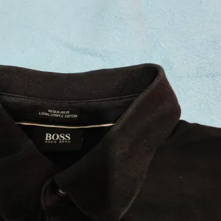 Polo BOSS Negro Manga Larga Hombre