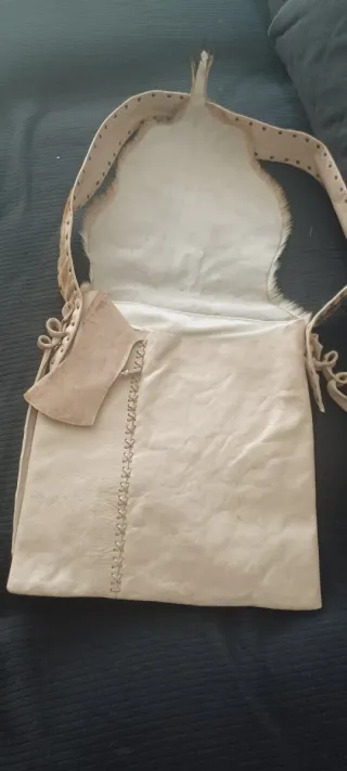 Bolso de Piel Beige y Marrón