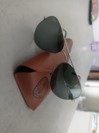 Gafas Ray-Ban Aviador Plata y Marrón