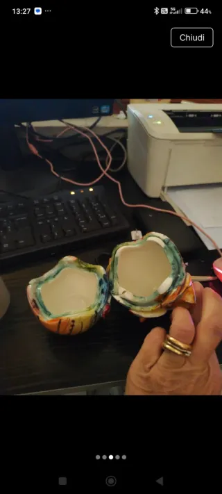 Uovo contenitore ceramica vietrese fatto a mano