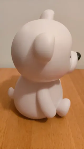 Lampada orsetto bianca con cuore blu