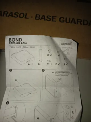 Base Parasol Cuadrada Bond 35kg