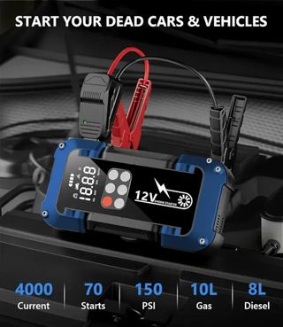 Arrancador de Baterías y Compresor 4000A 150PSI