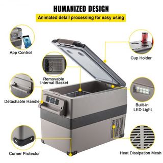 Congelador Portátil Pequeño para Coche 45L Mini Congelador Refrigerador para Coche 45W Enfriador de Coche Congelador 12V Congelador AC/DC Congelador Portátil Congelador para Vehículo para Uso en C...
