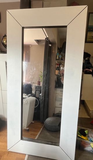 Espejo Grande Blanco y marron Ikea