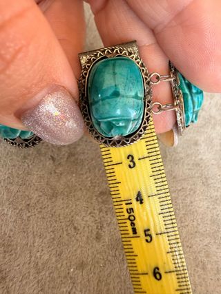 Pulsera Plata 925 Escarabajos Turquesa