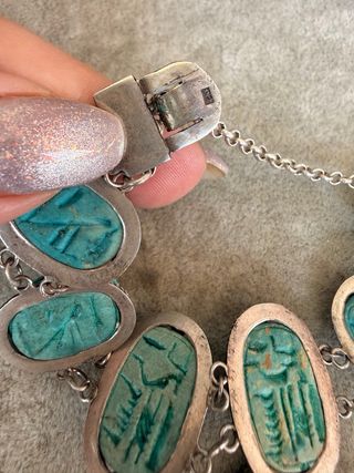 Pulsera Plata 925 Escarabajos Turquesa