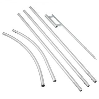 Polo de Bandera Publicitaria, 10 x Paquetes de Bandera de Pluma con Punta de Tierra, Conjuntos de Polo de Bandera Sin Viento de 16 pies con Estaca de Montaje en Tierra, Kit de Polo de Bandera Swoo...