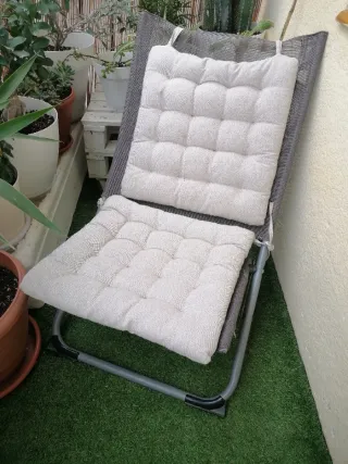 Tumbona plegable metal y tela