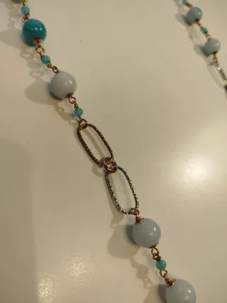 Collana Sovrani con perle blu e oro