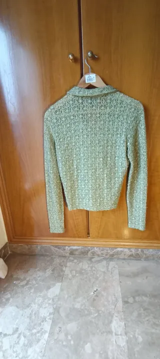 Camisa SYSTEM BASIC punto calado verde talla única