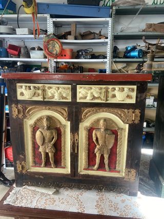 Cajonera Antigua Madera Tallada