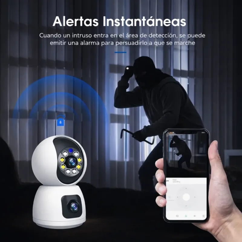 Cámara seguridad WiFi doble lente 1080P microSD afbeelding 9