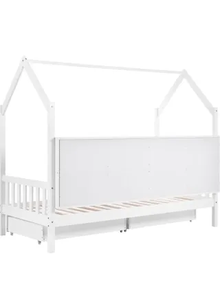 Cama infantil con cajones y estantería