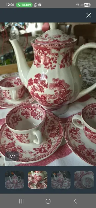 Juego de café Irostone rojo y blanco