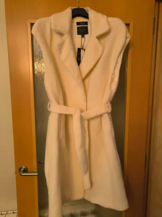 Chaleco largo beige talla única