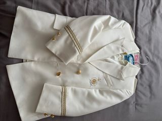 Traje de comunión niño blanco y azul