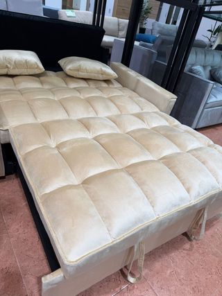 Sofá Cama Beige 2 Plazas
