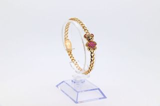 Pulsera Oso con Circonitas Dorada