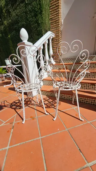 Sillas Vintage Hierro Forjado Pavo Real