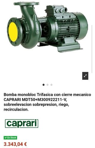 Bomba de agua Caprari para riego