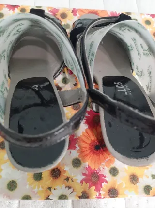 Sandalias Pitillos Piel Talla 37 Negras