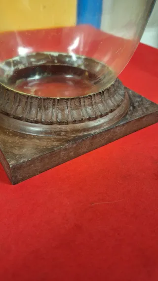 2 Jarrones de Cristal con Base metálica