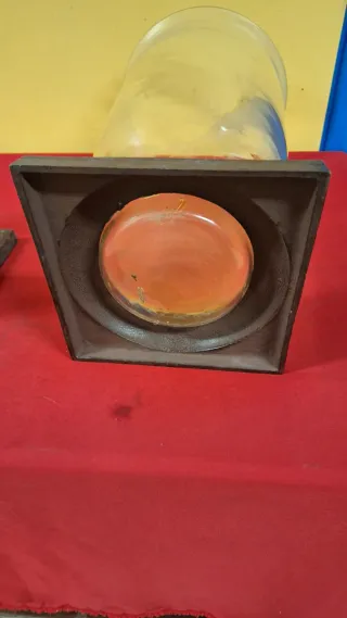 2 Jarrones de Cristal con Base metálica