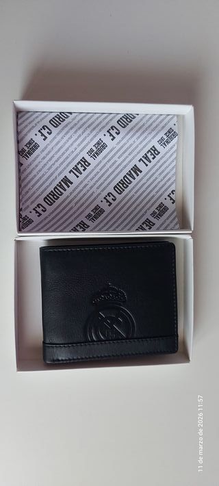 Cartera Piel Real Madrid Oficial Negra