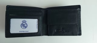 Cartera Piel Real Madrid Oficial Negra