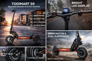 Patinete Eléctrico Todimart S9 1000W con llave