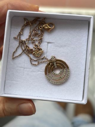 Collana Swarovski cerchi con cristalli oro/argento
