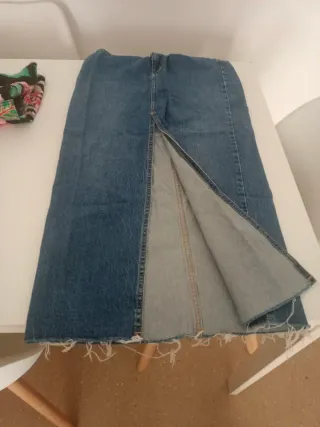 Falda tejana larga Zara con abertura