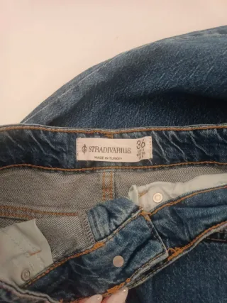 Falda tejana larga Zara con abertura